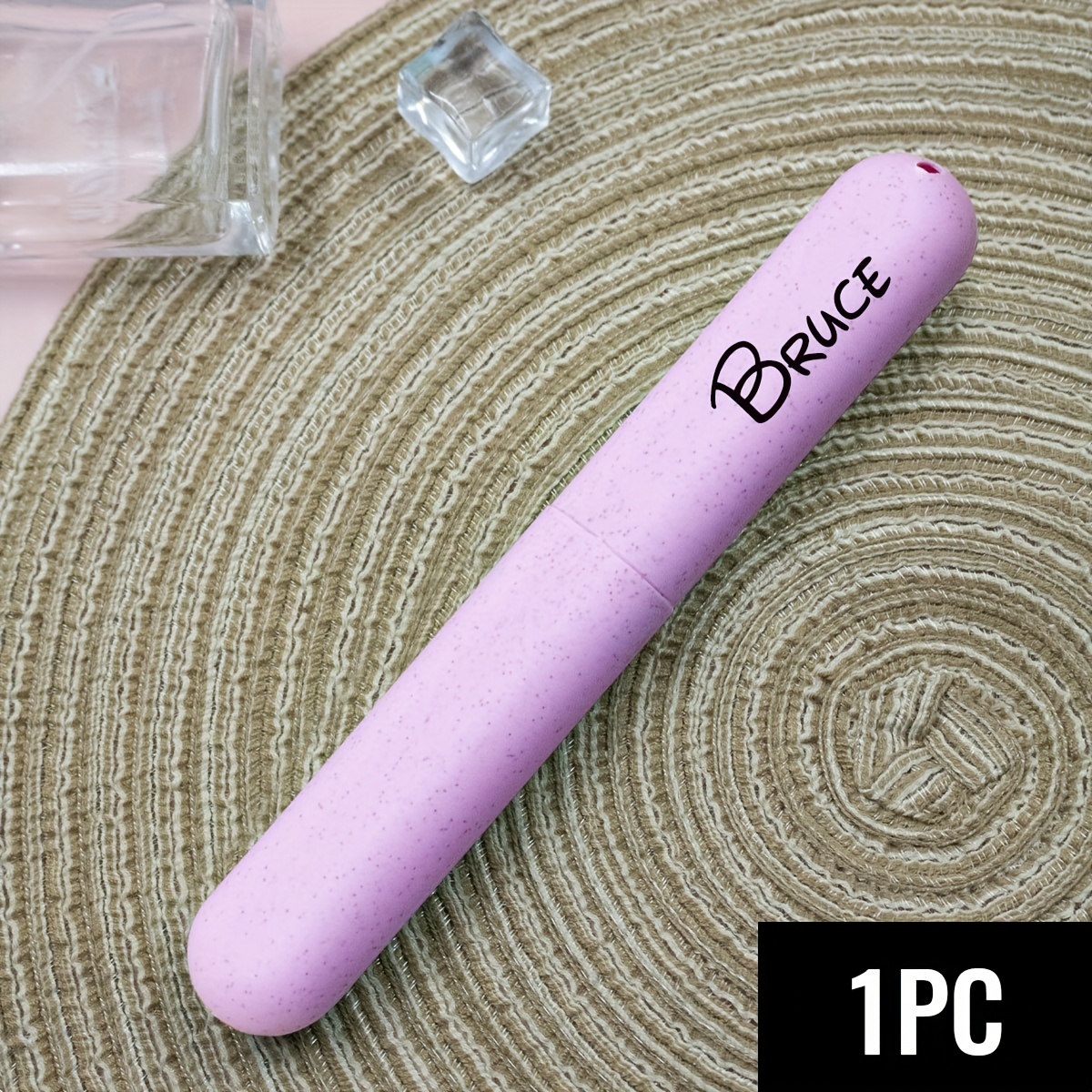 TEMU 1pc Macaron Color Custom Letter Name Toothbrush Storage Box, Custom Name Toothbrush Travel Case, Personalized Toothbrush Holder, Custom