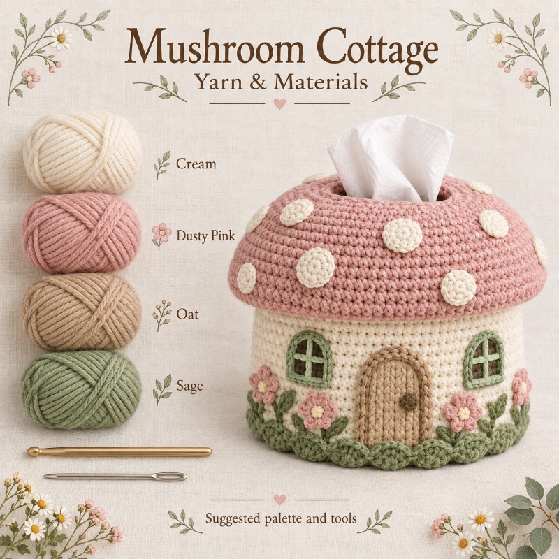TEMU Kit de Matériel pour Boîte à Mouchoirs Maison Rose et Blanche Style de à Crocheter à , Bricolage pour Adultes - Tous les Fournitures de Crochet,