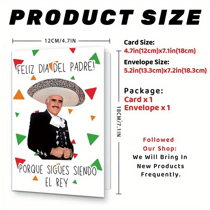 TEMU 1pc Of Humorous Spanish Father's Day Card, Happy Father's Day Card, Appreciation And Birthday Present For Dad, Grandpa, Or Brother, Including An