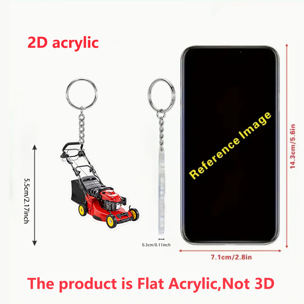 TEMU [2D Plat] [2D Plat] 1pc 2D Porte-clés Acrylique Pendentif Créatif Sac Breloque Anneau Ornament pour Famille Amis Fête d'Anniversaire
