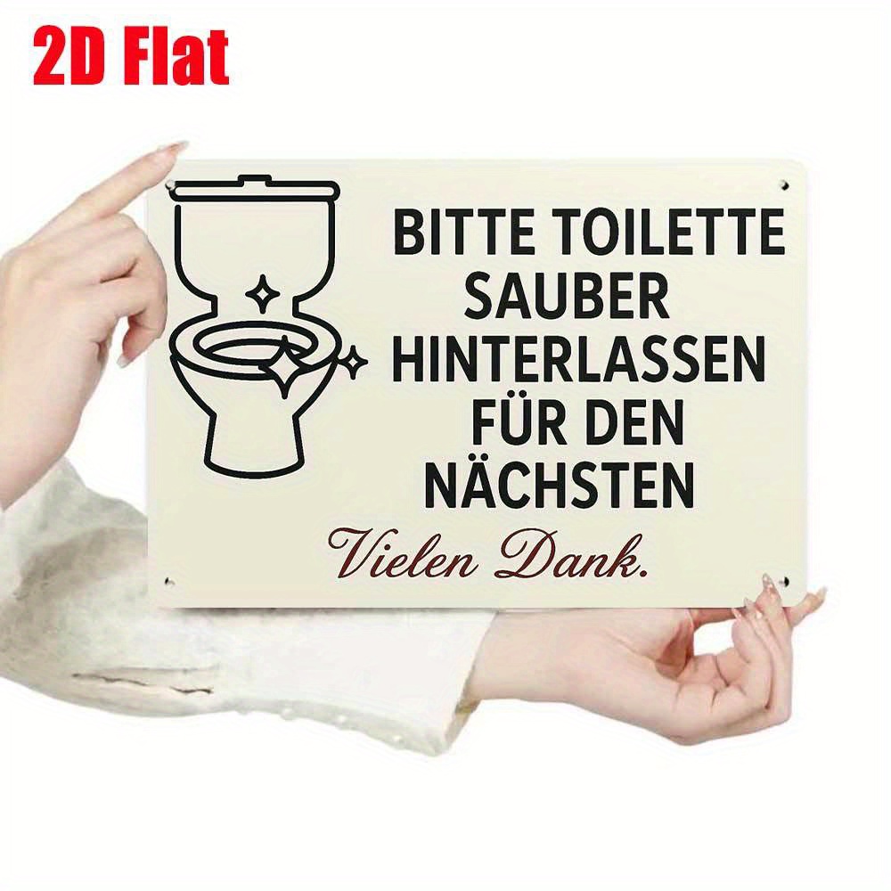 E-shop 2D Flach, Vintage Deutsches Badezimmer-Schild "Bitte das Badezimmer " - Rustikales Eisen Wandmontiert " Bitte " Humorvolle Toiletten-Dekoration