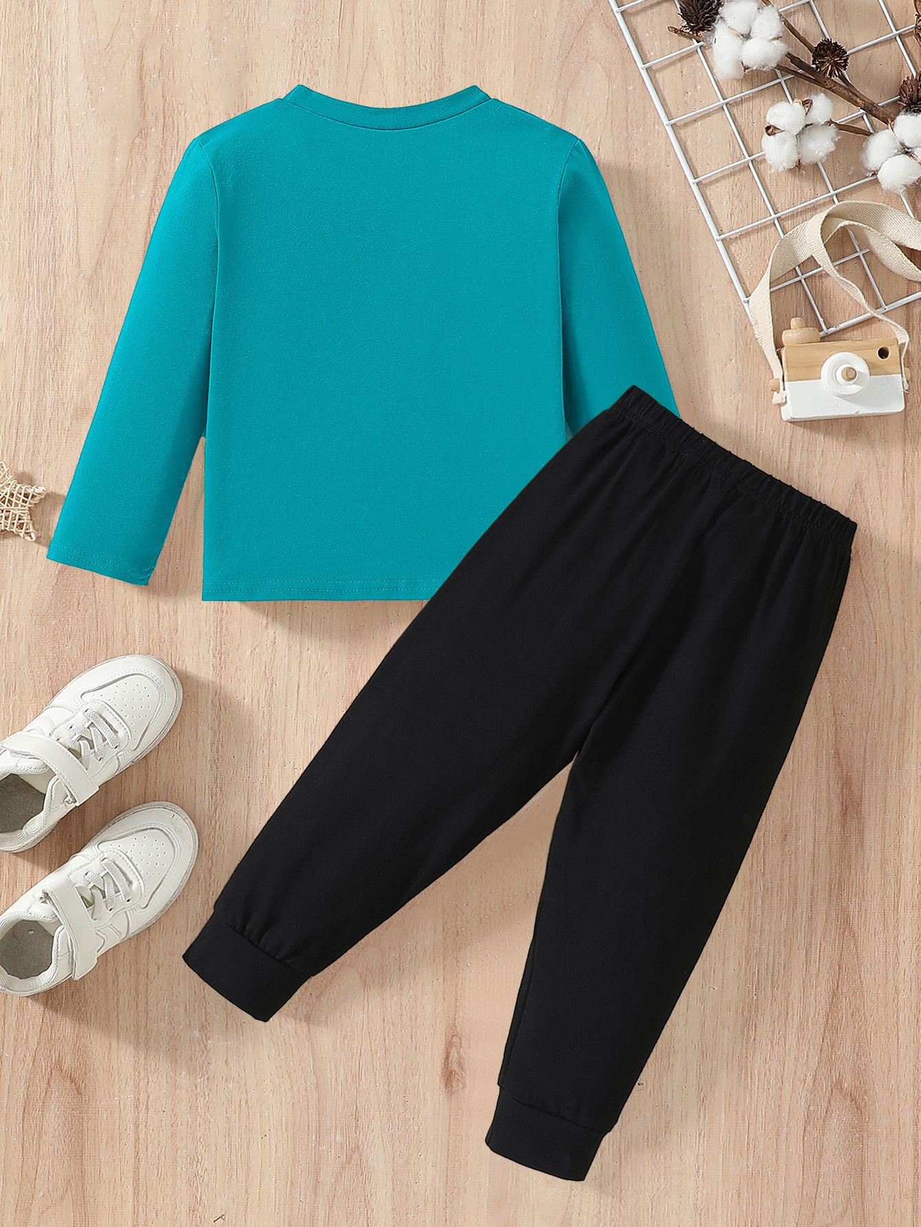 2025 New Trendy Drummer Print Boys' Casual Long Sleeve T-Shirt & Pants Set - Soft, Comfortable, and Stylish for Fall/Winter Outdoor Activities, Perfect for Outdoor, Baby Boy Outfit, Perfect for Outdoor