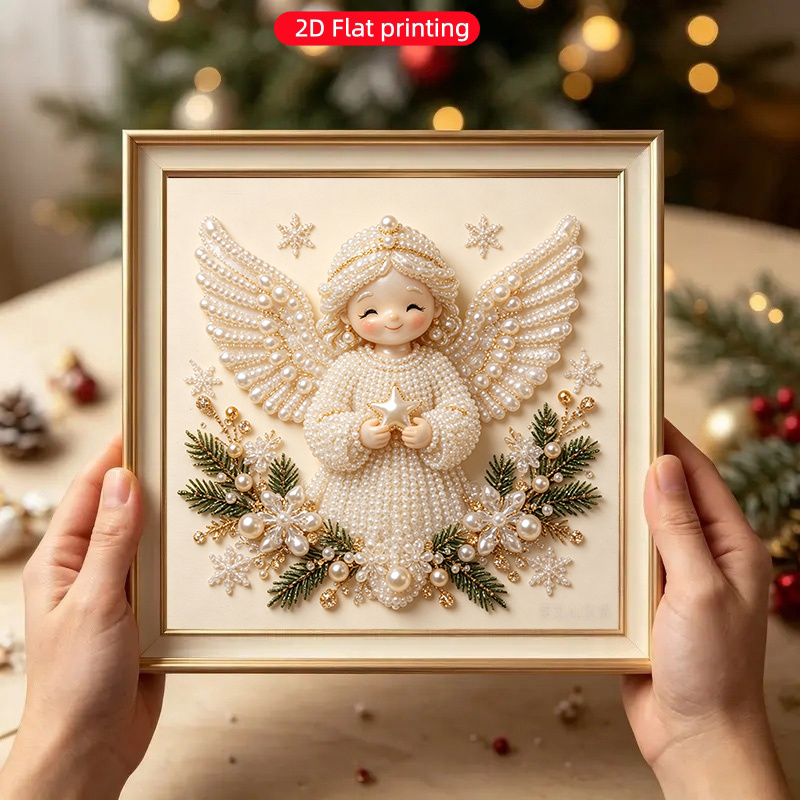 TEMU 2d Flat Printing Painting Pearl Holding Starpattern Handmade Diy Frameless Diamond Painting Kit Suitable For Adults And Beginners, With Pearls,