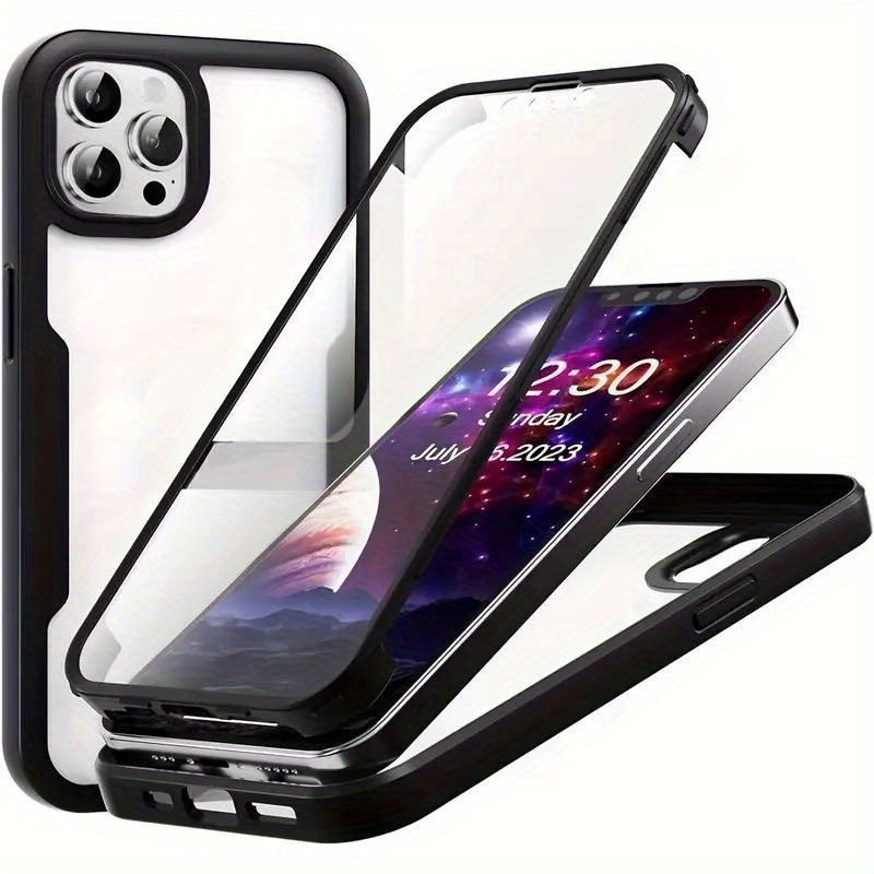Custodia 360 Full Body Trasparente Per IPhone 16/15/14/13/12/11/X/8/7 – Protezione Totale