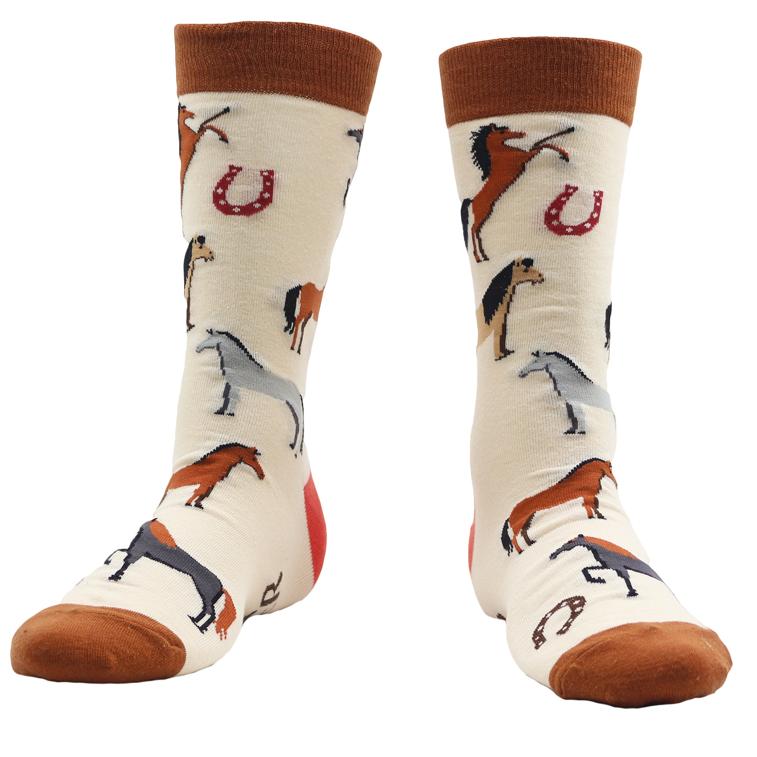 E-shop 1 Paar Pferde Muster Socken für Herren, süße Tiermuster Freizeit Socken für den täglichen Gebrauch und als Geschenk