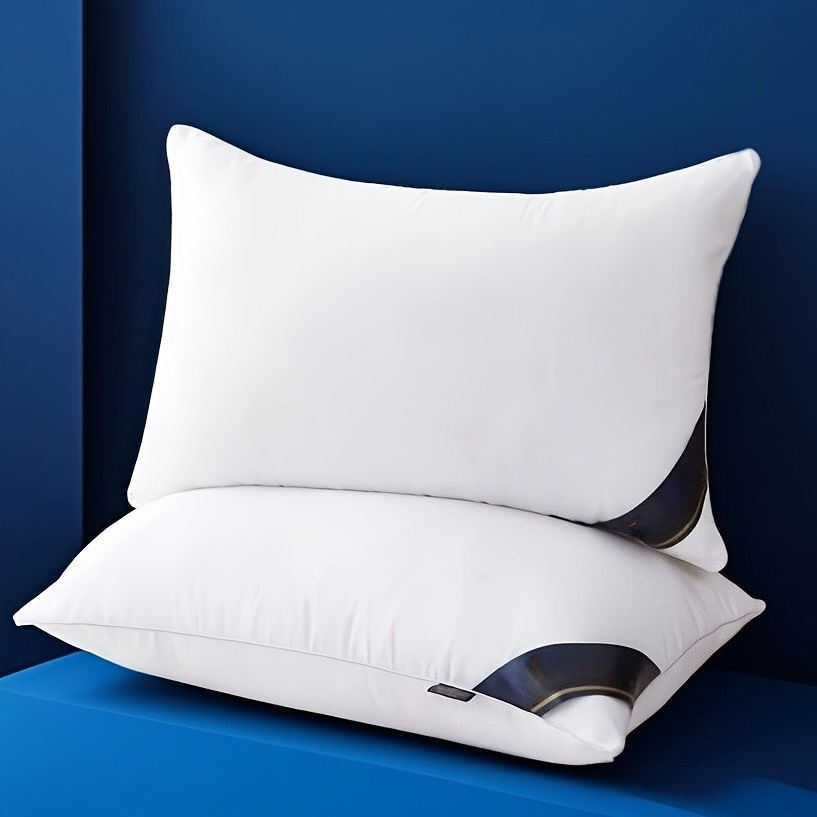 2pcs Grey Hotel Pillows Pillow Supports Neck And Spine For Relaxing Sleep, Pillows For Sleeping, Moisture Absorbing Breathable Household Pillows For Bed, Suitable For Living Room, Bedroom, Home Decoration, Stylish And Elegant.