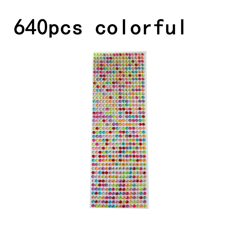 E-shop 640 Strass Aufkleber, Edelstein Aufkleber, Selbstklebende Schmuck Aufkleber, Funkelnde Strass Aufkleber für Bastelarbeiten, Augen Make-up