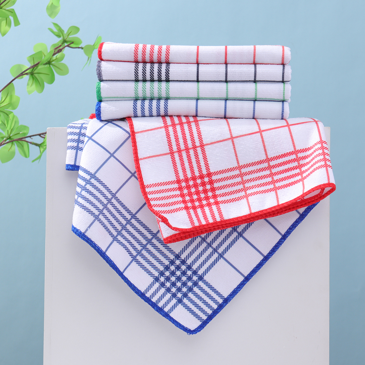 a set of 6   absorbent and lint free dishcloths large size 40 60cm ideal for   suitable for coffee machines   in   checkered and plaid kitchen towels   kitchens and dining rooms kitchen supplies Product details 0