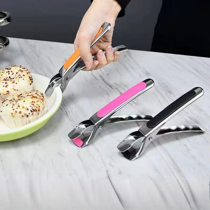 2 pack stainless steel heat resistant tongs non slip heavy duty anti   gripper for bowls plates dishes Product details 9