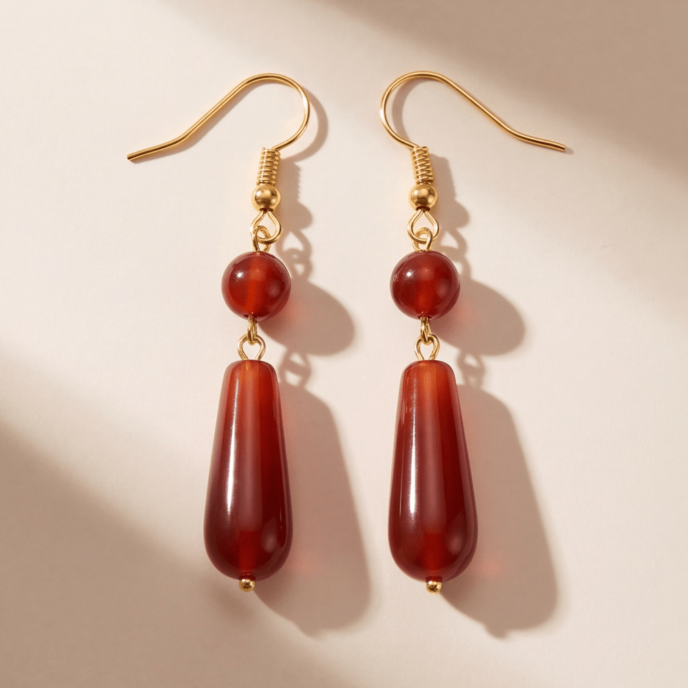 TEMU BULVEGEMET Aretes Largos con Cuentas de Piedra Natural para Mujer, Joyería de Bohemio