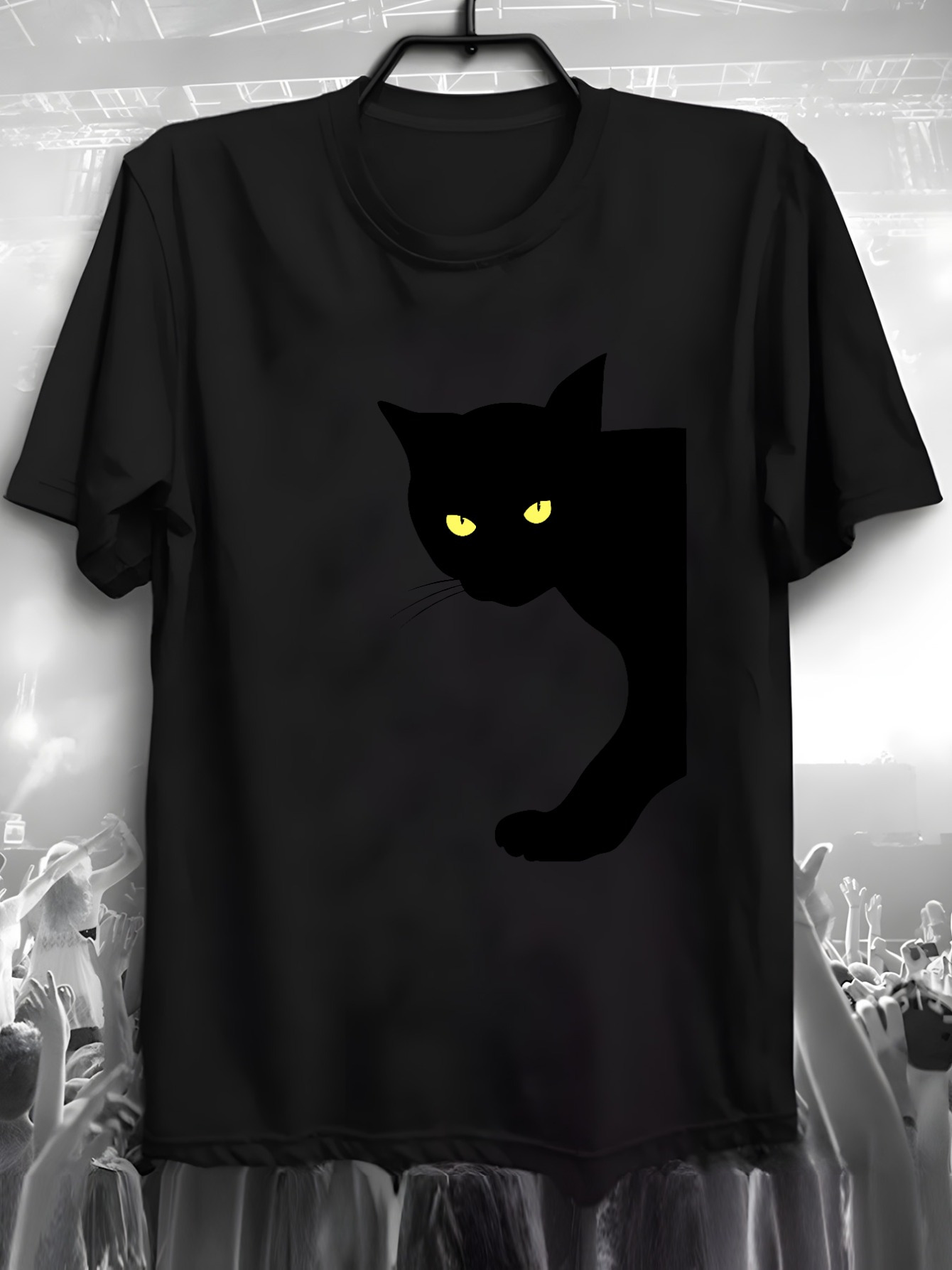 black cat shirt sold on Temu United States