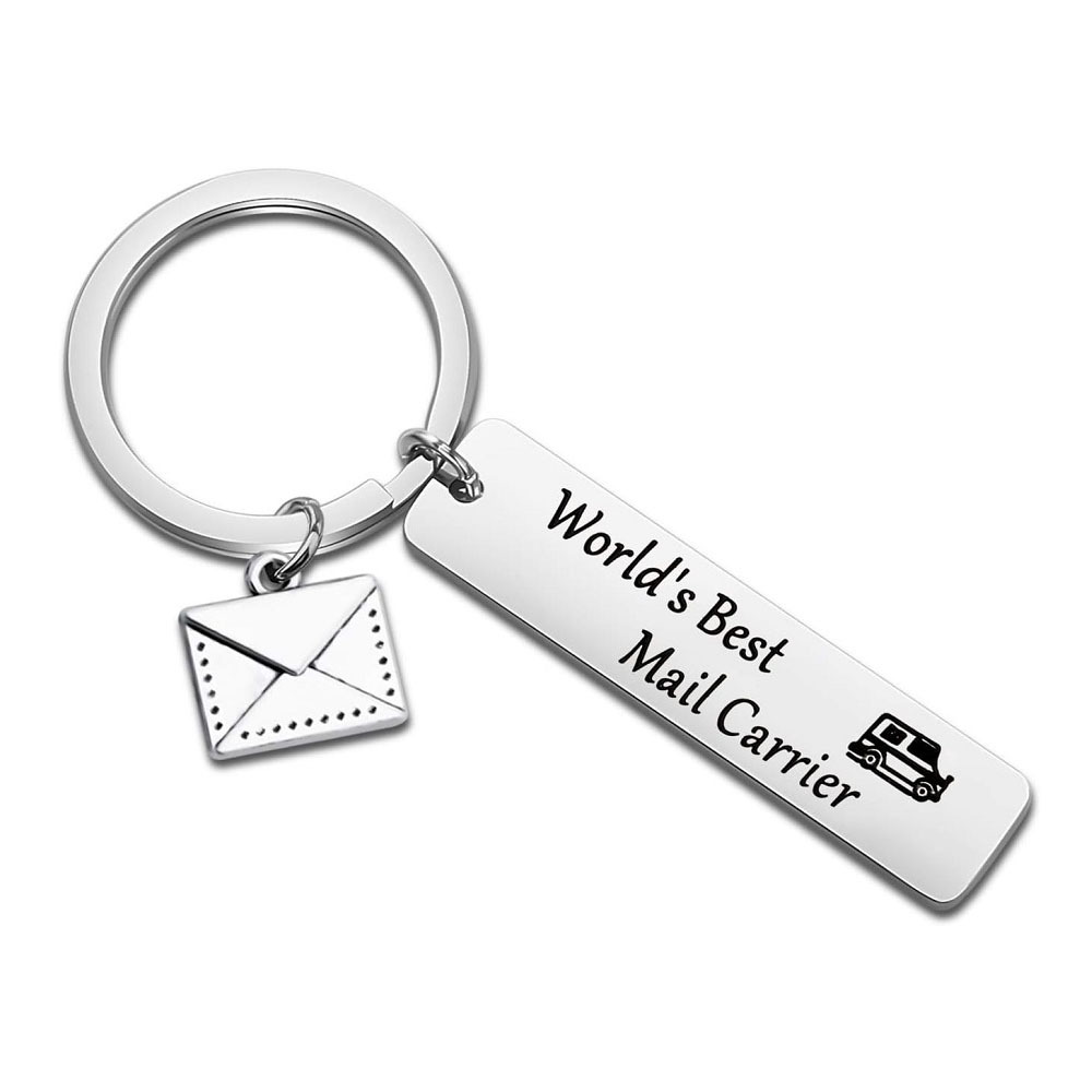 

World's Mail Carrier Stainless Steel Keychain - Perfect Christmas Gift For Postal Workers