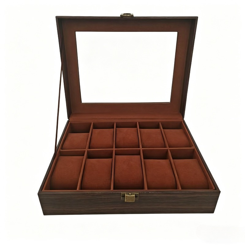 TEMU Wood Grain Watch Jewelry Storage Box, 10-section Watch Collection Box. Perfectly Retro And Practical Storage, Ideal For Additions. The
