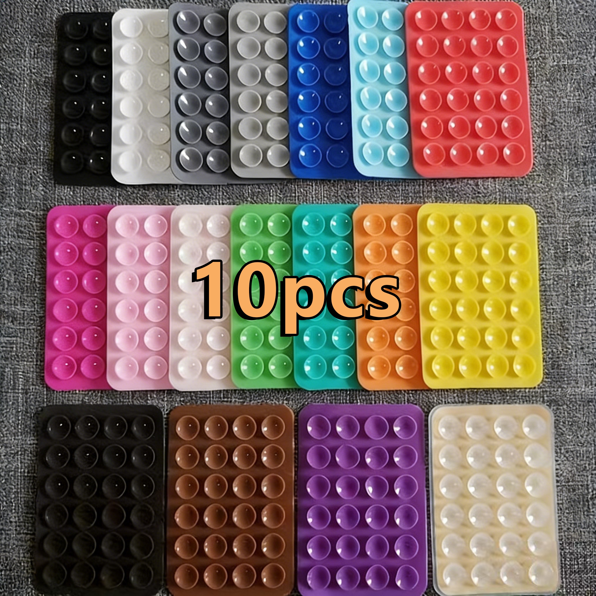 TEMU Set di 10 supporti multifunzionali in silicone per telefoni cellulari - Colori casuali, tipo universale, adatti a tutti i modelli di cellulari,