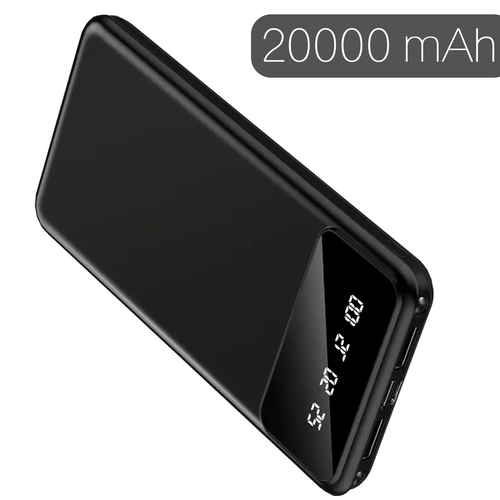 20000mah large capacity portable power bank suitable for charging electronics mobile phone devices with led output ports portable emergency power supply device for outdoor travel white black