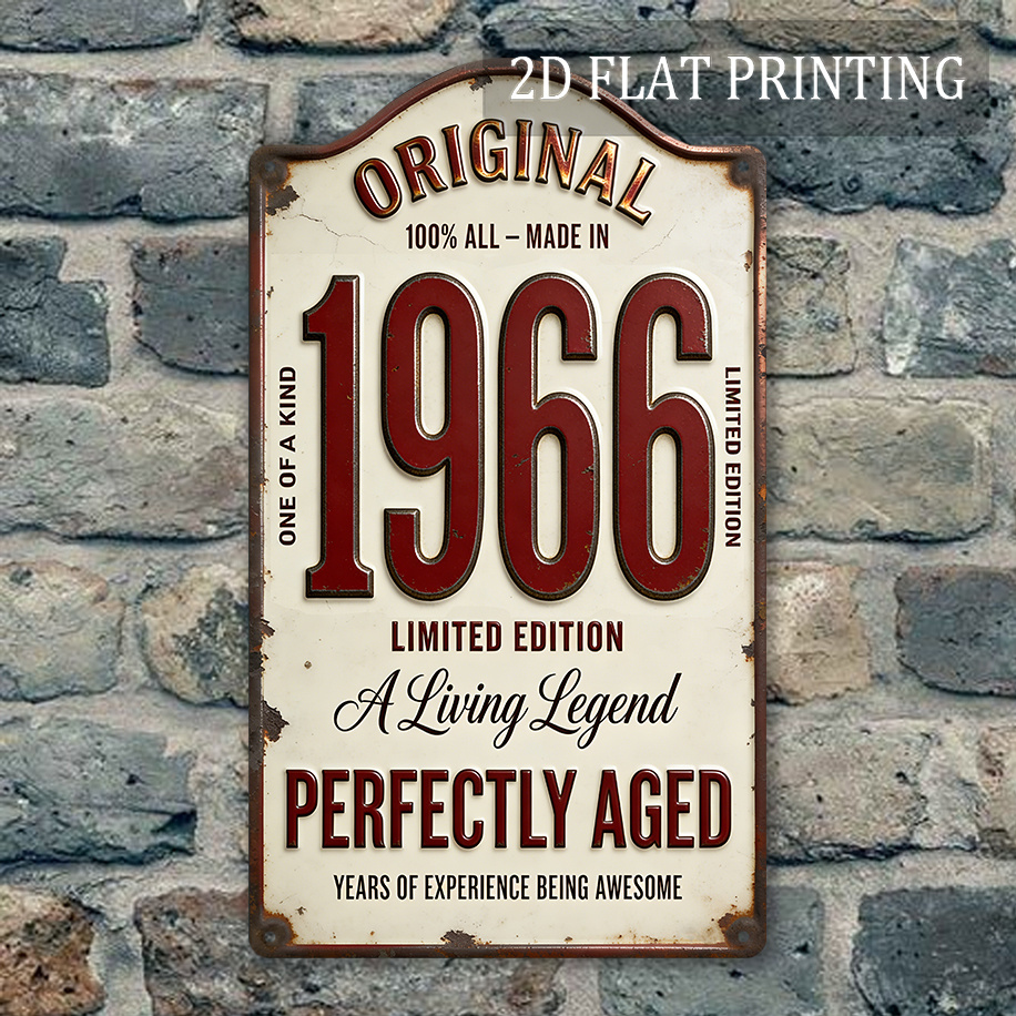 TEMU 2d Flat - A Retro Decorative Sign, Made In 1966, , Commemorating Perfect Years. Suitable For Wall Decor, Ideal For Birthday Celebrations, Home,