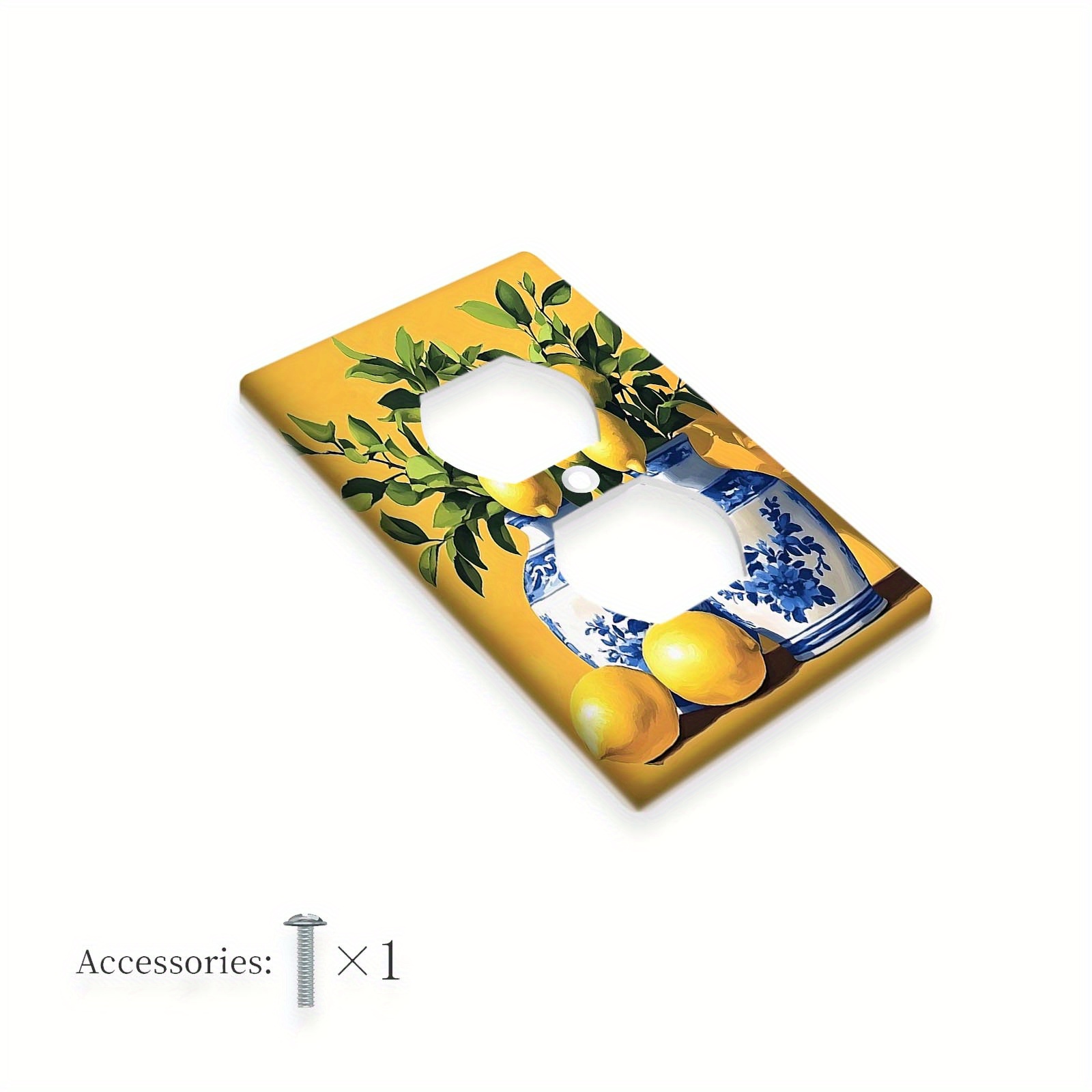 TEMU 1pc 1gang/2gang Lemons Light Switch Covers Decorative Wall Plate Electrical For Country Bathroom Bedroom Living Room Decoration
