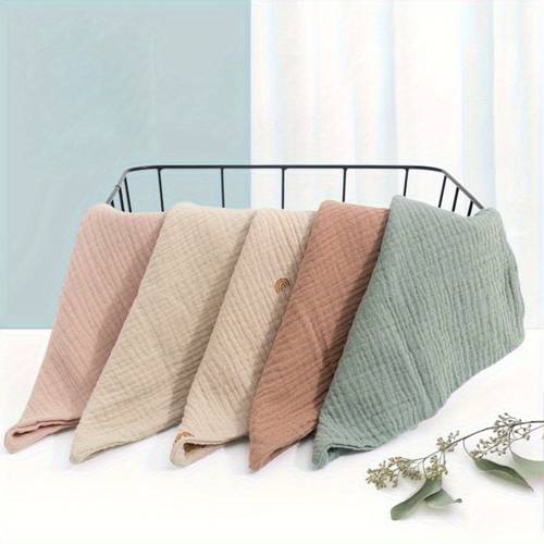 5pcs cotton washcloths set lightweight square towels contemporary themed pattern absorbent and reusable for bathroom home random color