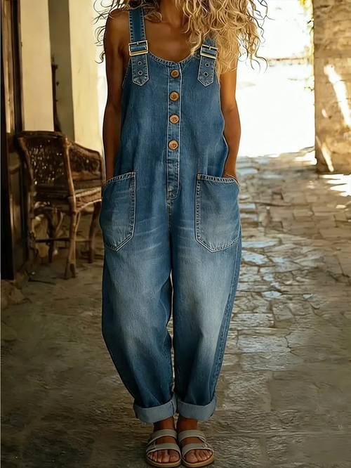 2026 new womens retro summer clothing denim with pockets adjustable length wide leg pants straight leg trousers jeans fashion versatile outfits for lady suit for spring summer autumn loose for casual occasions