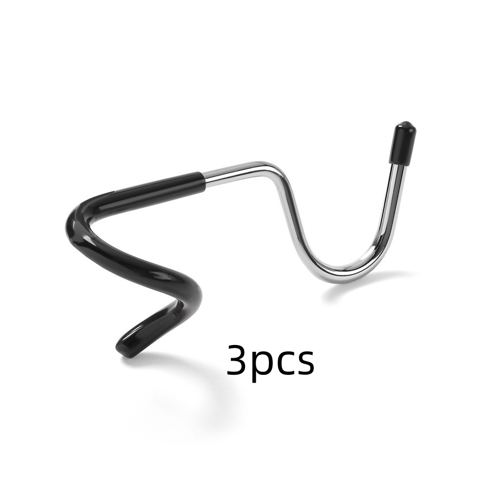 1pc/3pcs/5pcs No-drill Hooks, Stainless Steel Anti-slip Hooks For Camping, Balcony, Outdoor, Lamp Poles, Tent Poles, And Storage Racks