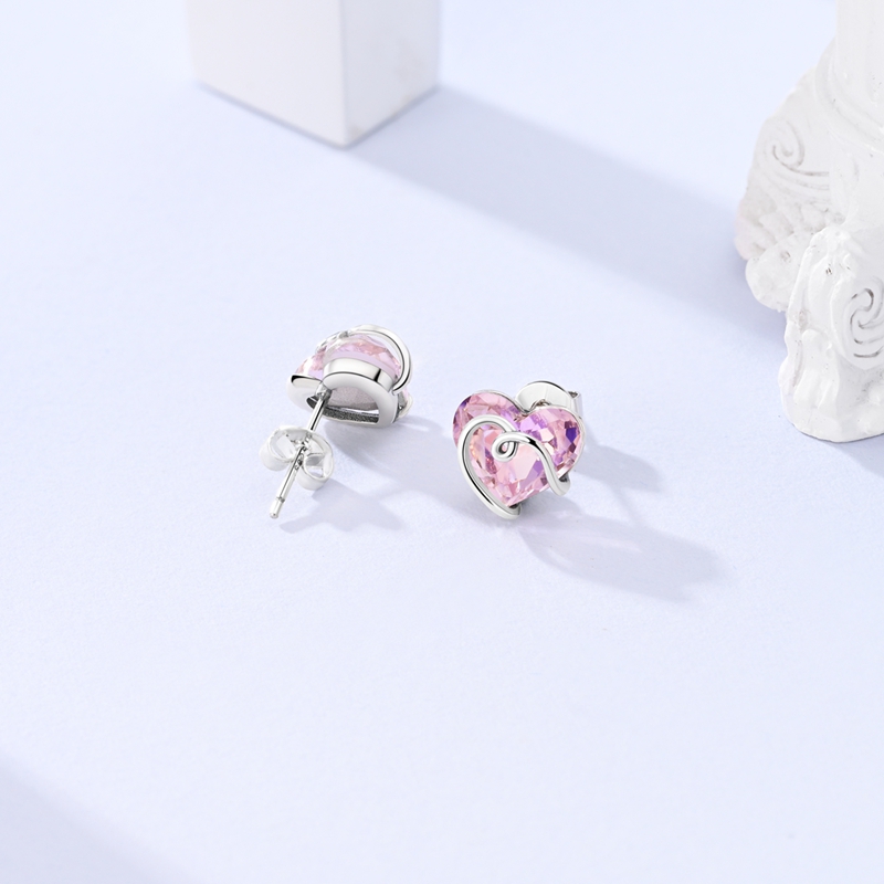 Women's 925 Silver Heart Earrings, Elegant & Versatile