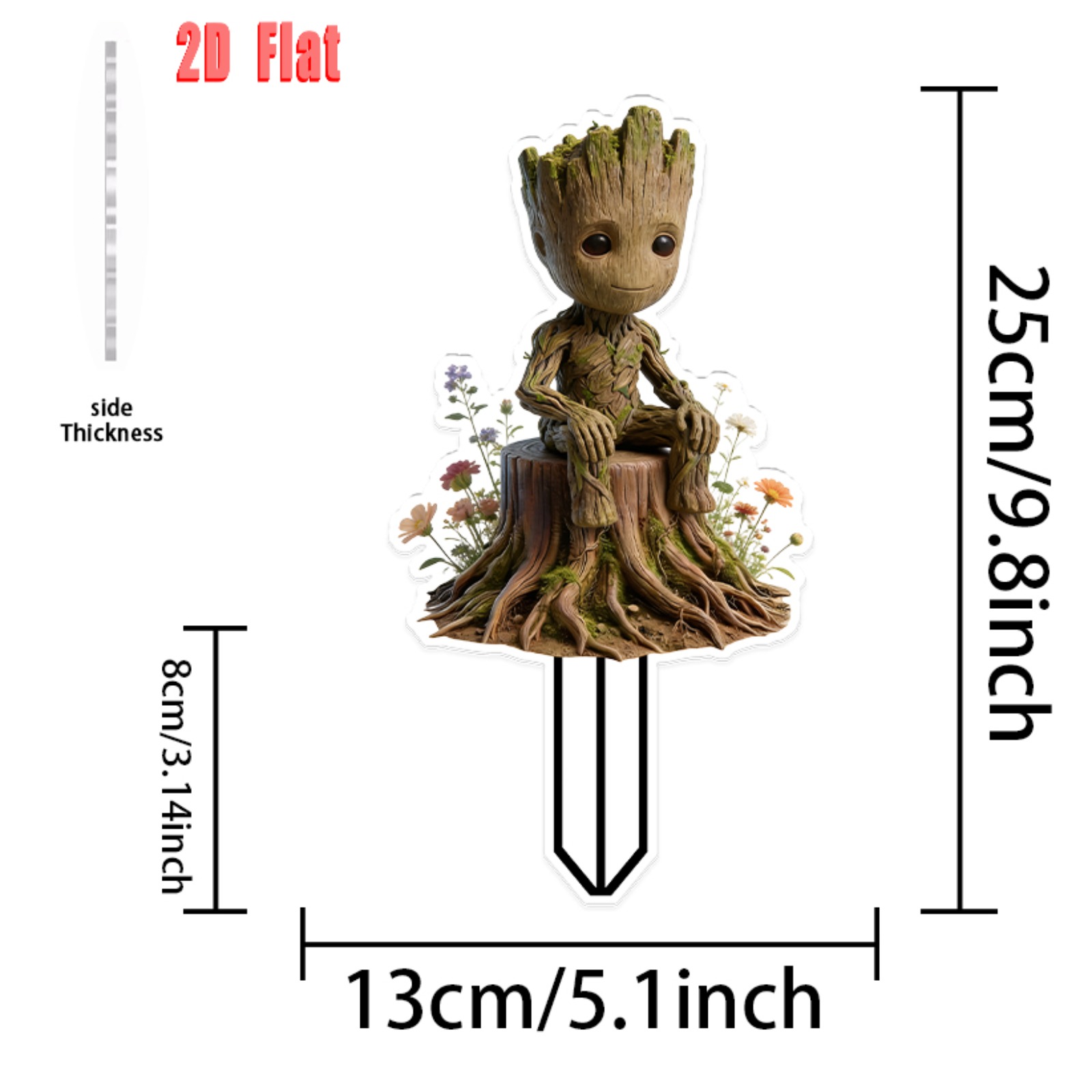 E-shop 2D-Flach, [2D-Flach] 2D-Ebene, Groot Retro-Außendekoration, Interessante Groot-Acryl-Gartendekoration, Lebendige realistische Außendekoration,