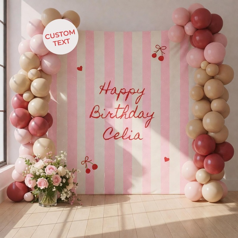 Deko-Set 1. Geburtstag Mädchen – Hochstuhlbanner & Tischdeko (Rosa Mit Hut)