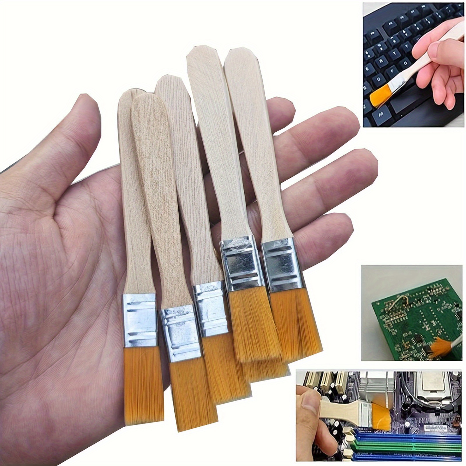 YOFAPA 2 Inch Paint Brushes - 120 PCS Wooden Handle Chip Brushes For Paint, Stains & Varnishes, Bulk Disposable Small Paint Brush Set For DIY, Crafts & Home Decorating - View #3