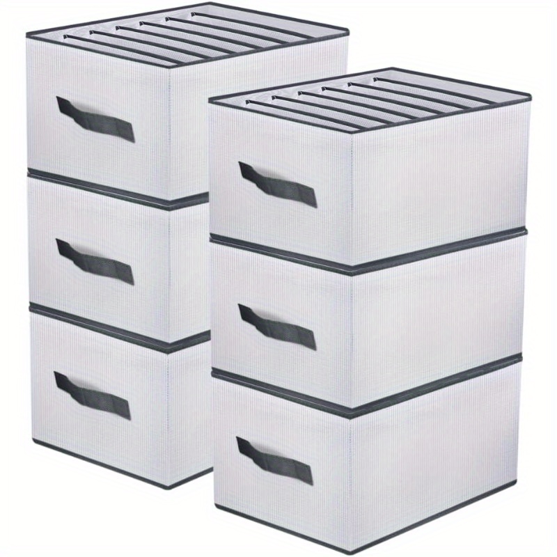 Image of 1/ 6 Wardrobe Drawer Organizer Box, 7 Compartments, Storage Box, Cabinet Organizer Box, Organizer System, Foldable Clothing Storage And Organization, Suitable For Clothing, Jeans, Pants, T-shirts