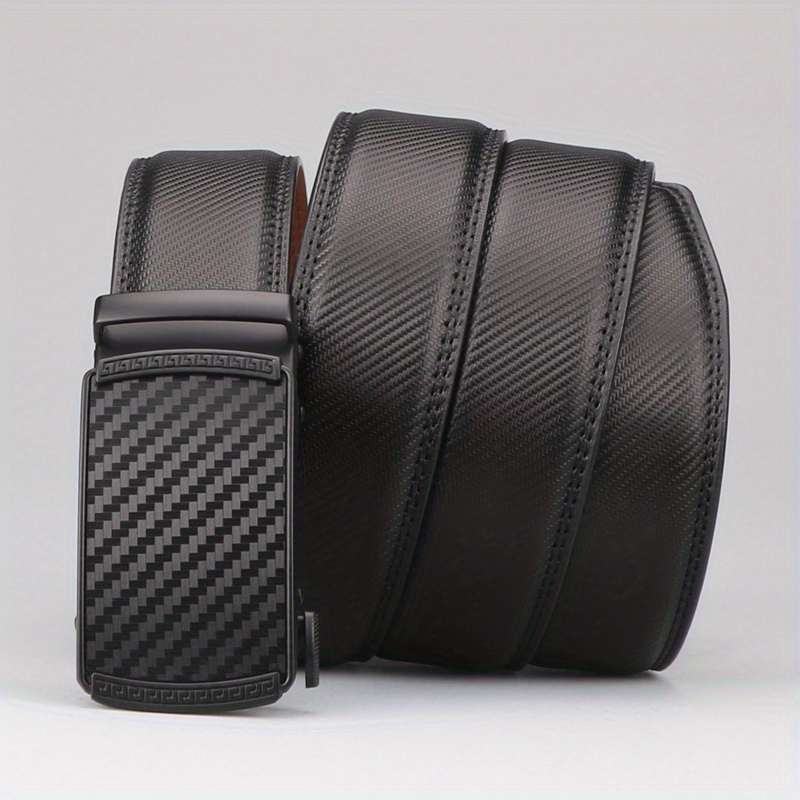 2 Pack Men's Leather Ratchet Belts with Automatic Buckle