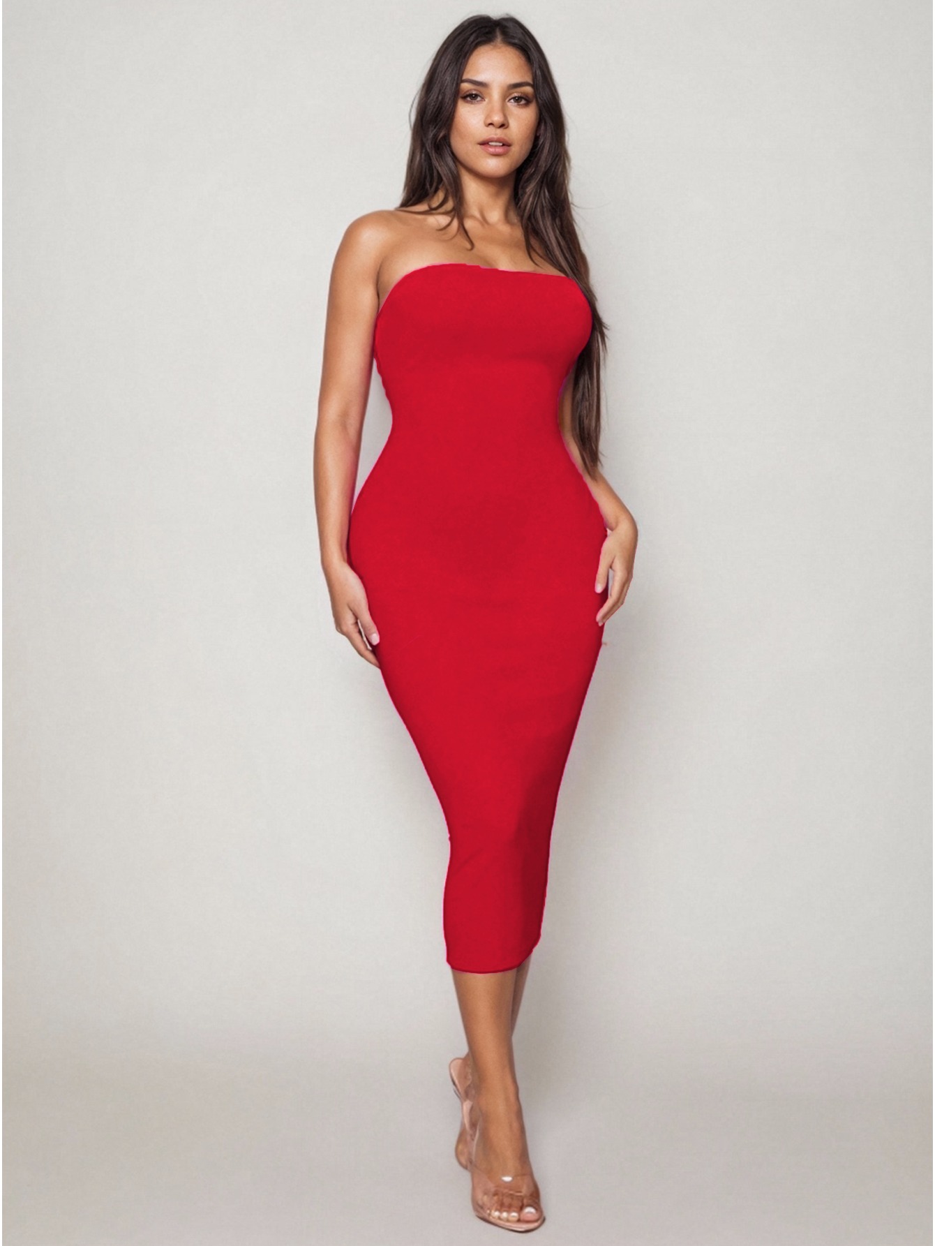 bandeau bodycon midi dress Wholesale Abstract Bandeau Bodycon Midi Dress – City Goddess