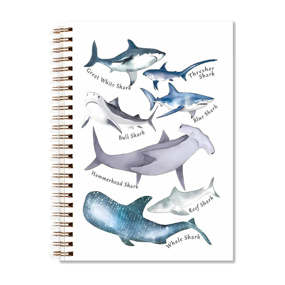 

1pc Shark Spiral Journal - , , Blue & More - .5x8.3in Notebook With 50 Pages For , Diary, Office & School Supplies