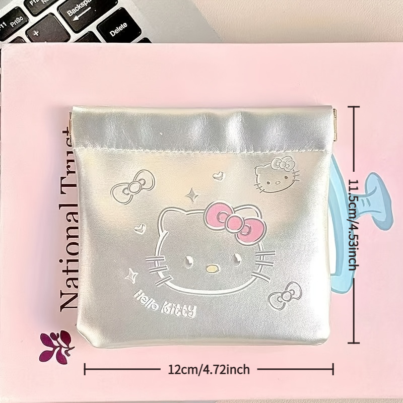 E-shop Sanrio Hello Kitty Aufbewahrungstasche mit automatischem Verschluss für Datenkabel, kompakt und , geeignet für USB, kabellose Ohrhörer,