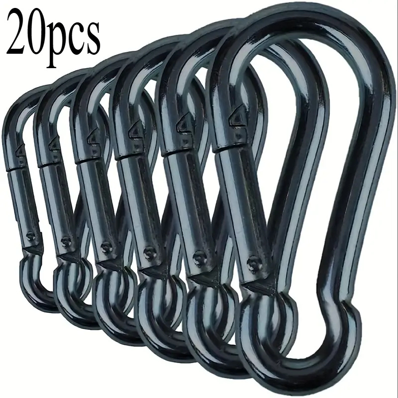 

20pcs Black Aluminum Alloy Spring Hooks - Quick Release For Chairs, , Swings & More