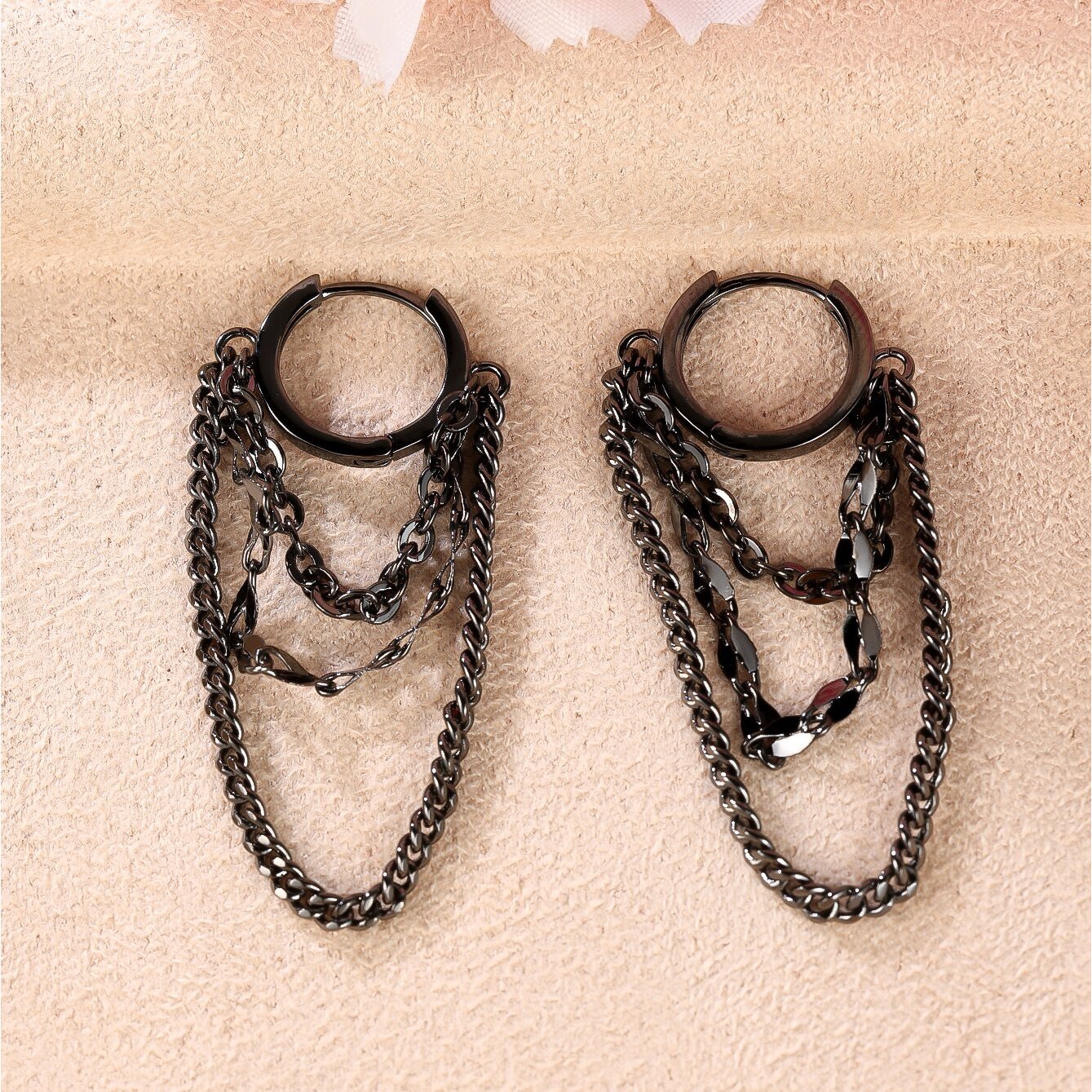 TEMU ANGOL 1 Paire de Boucles d'Oreilles Unisexe Style Chaîne Mode Facile Individuelle Belle Élégante Décontractée Fête Banquet Bijou Polyvalent