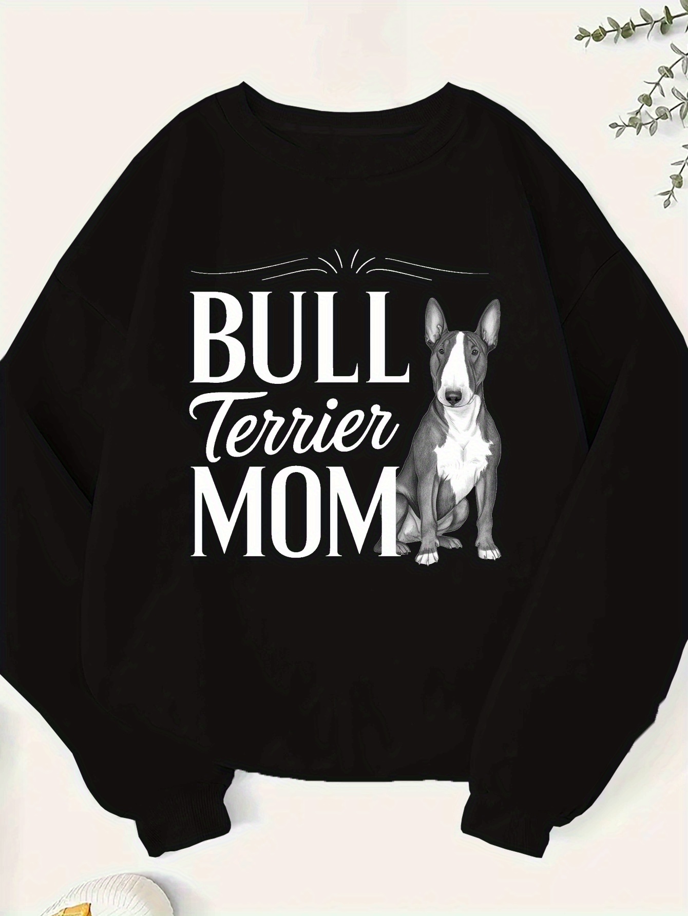 여성용 플러스 사이즈 불테리어 엄마 그래픽 스웨트셔츠 그린 강아지 애호가 풀오버 흰색 불테리어 얼굴 발바닥 - Temu Republic  of Korea, image size:800x1066