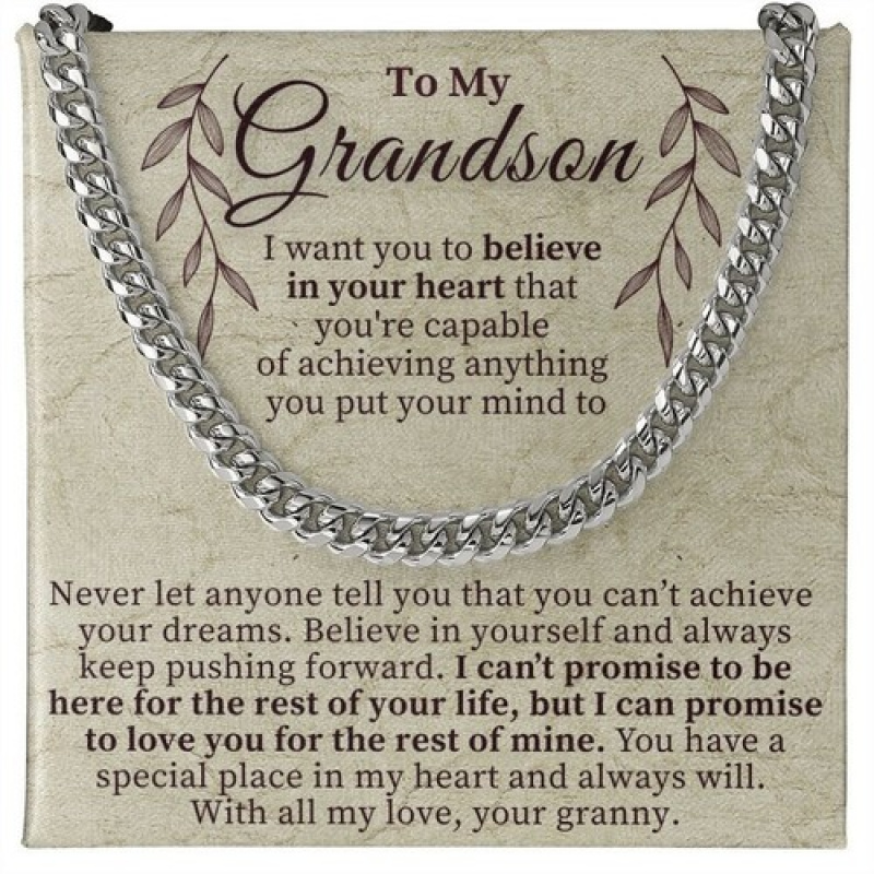 TEMU To My Grandson Necklace From Grandma, Gift For Anniversary, Birthday, Wedding, Christmas Presents, Birthday Presents.