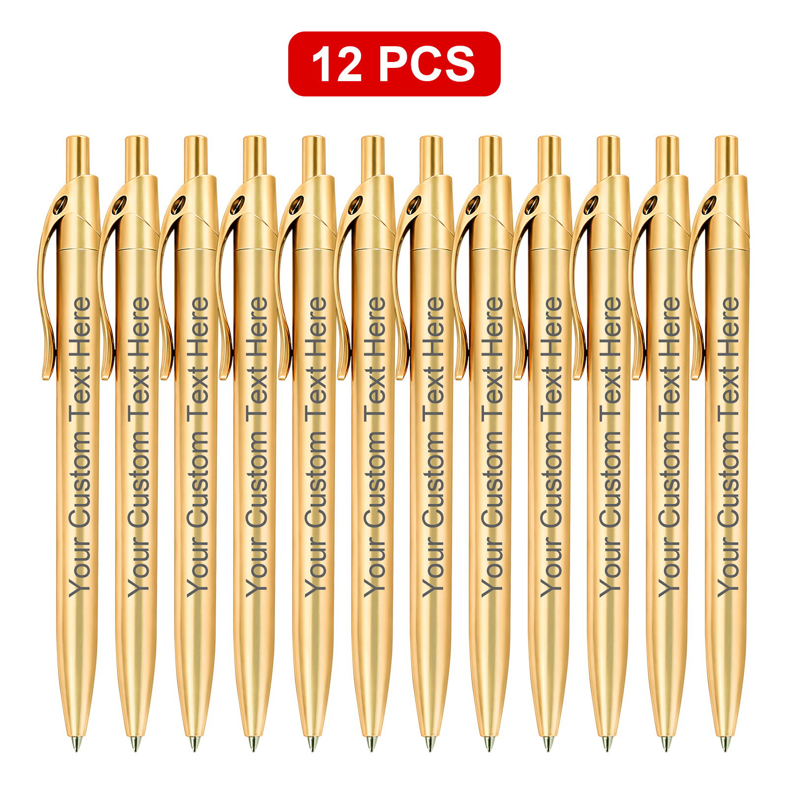 TEMU 12pcs Custom Pens Bulk Pack, Personalized Pens With Name Or Text, Laser Engraved Pens. Business Promotional Pens, Suitable For Business, Events,