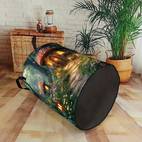 1pc Laundry Basket - Mushroom Forest Design with Glowing Mushrooms & Cottage - Heavy-Duty Polyester Laundry Hamper - Handles for Bathroom, Bedroom, Kitchen - Decorative Storage Organizer Basket - Ideal Housewarming Gift, , Whimsical Design, Durable Polyester, Bedroom Decor, Sturdy Construction, Small , 2D Flat, Laundry Hampers