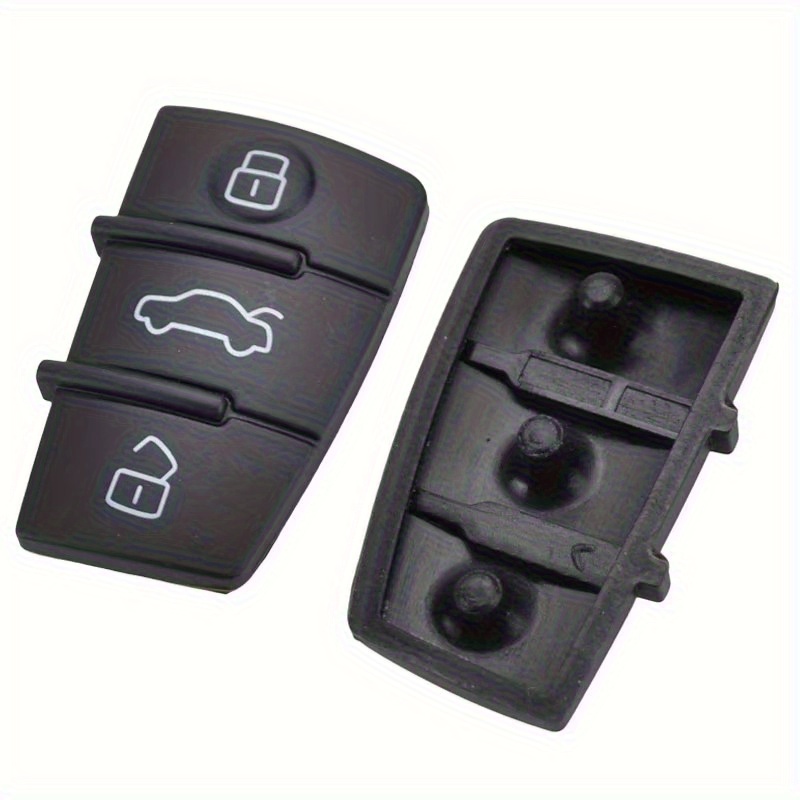 TEMU 2 pezzi per Audi A2/A3/S3/A4/A6/A6L/A8/Q3/TT Quattro Auto 3 Pulsanti Chiave Portachiavi Gomma Pulsanti Chiave Durevole Inodore Resistente allo