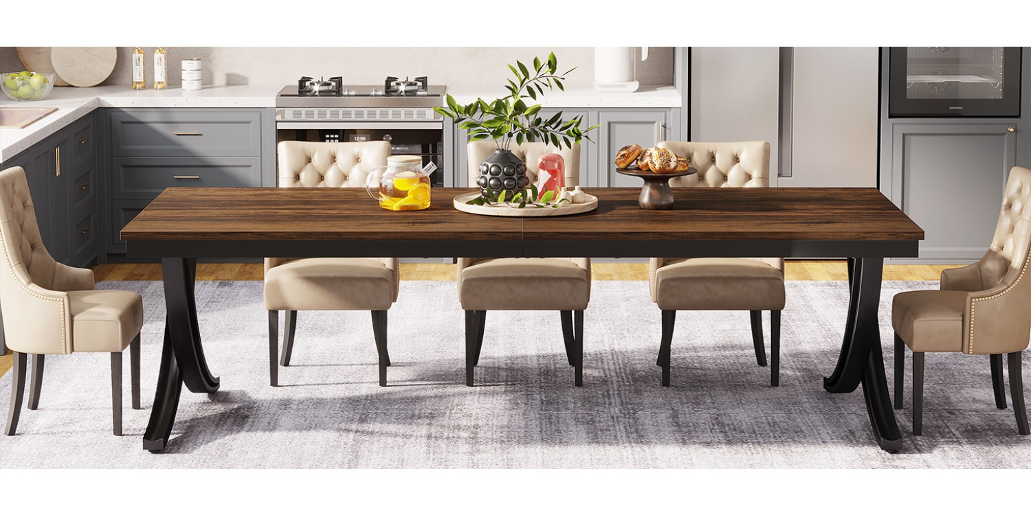 BYBLIGHT 78" Rustic Farmhouse Dining Table - Seats 6-8 People 13 BYBLIGHT 78-Inch Rustic Farmhouse Dining Table Overview