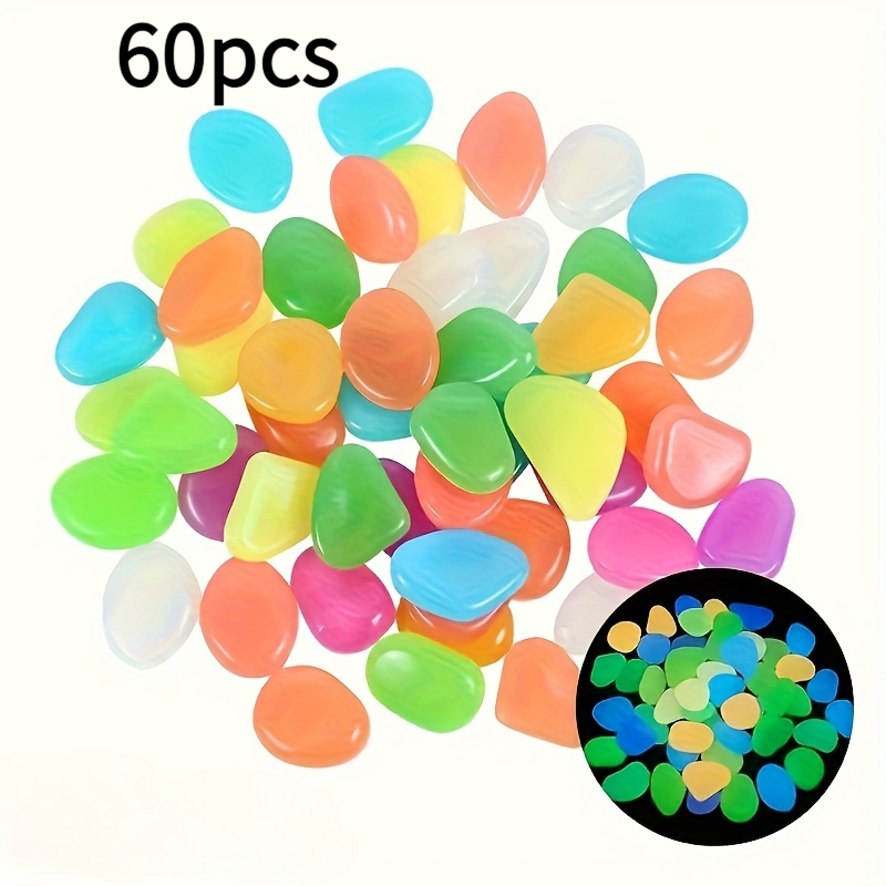 E-shop Bitte Sie vor dem Gebrauch 60 große, leuchtende Steine mit Sonnenlicht oder einer Taschenlampe -- Geeignet für Aquarien, Hochzeitsdekorationen,
