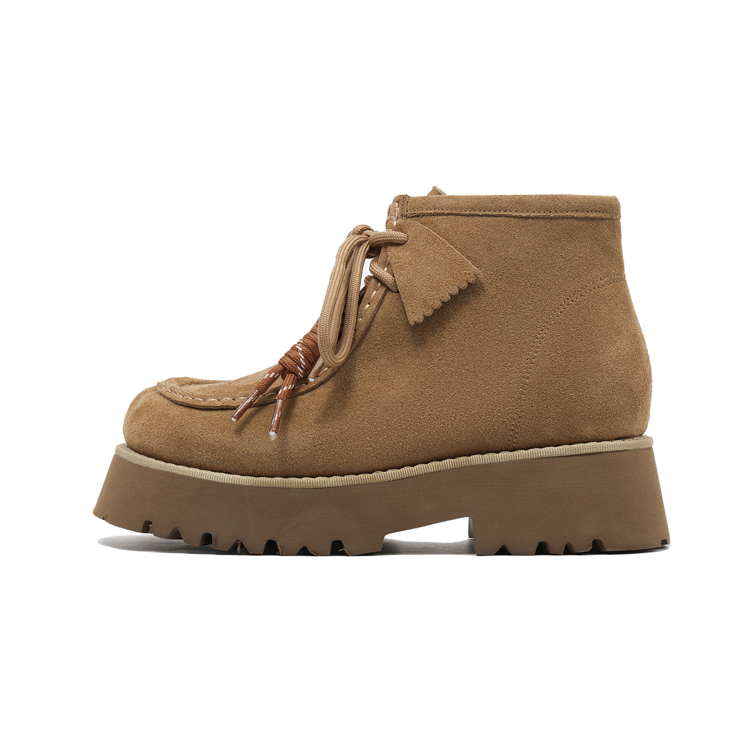 Image of 7cm Thick-soled Ankle Boots, British Style Retro Height-increasing Lace-up Boots Petite Women, 2026 Model, Women Shoes