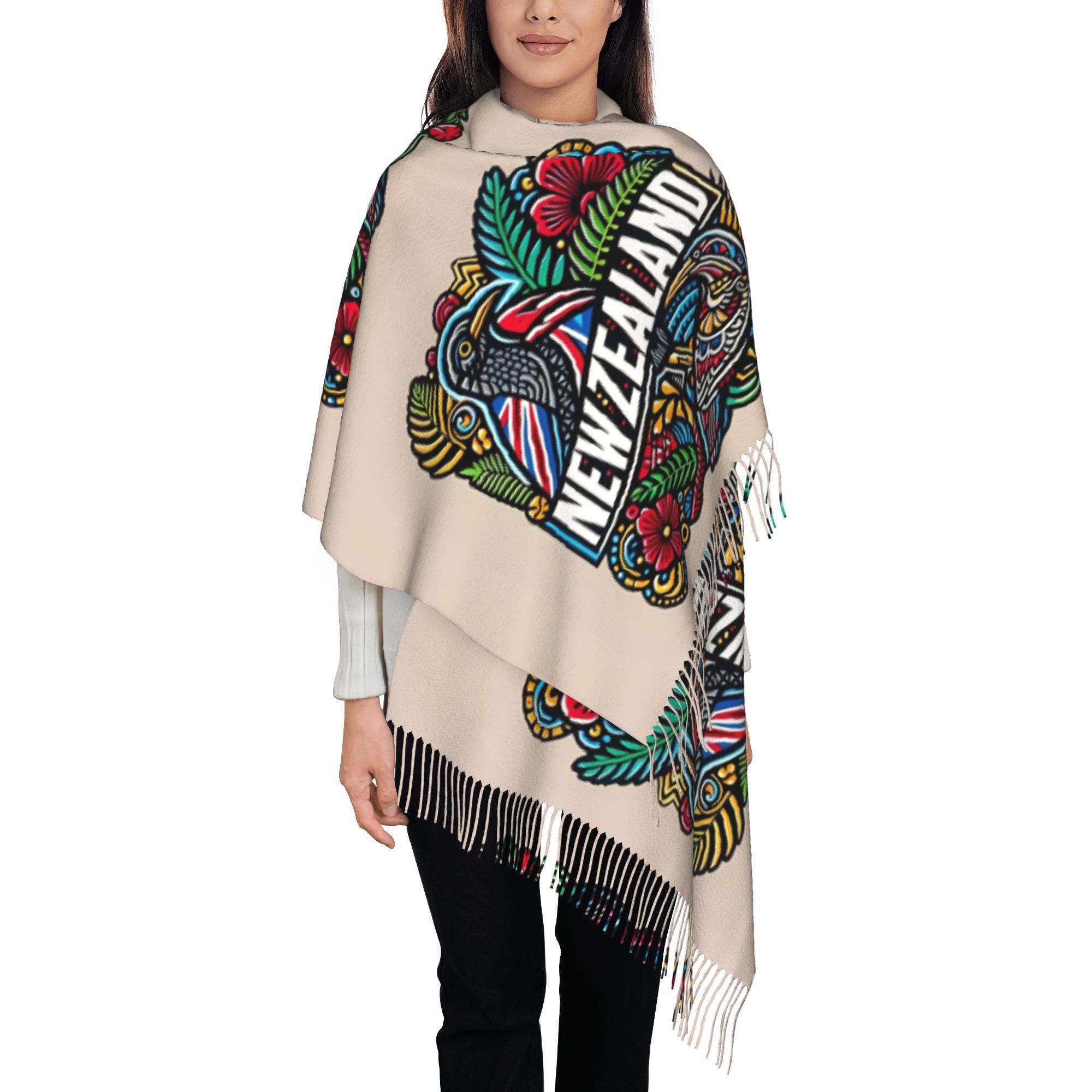 TEMU New Zealand Unisex Autumn And Winter Fashionable Tassel Scarf
