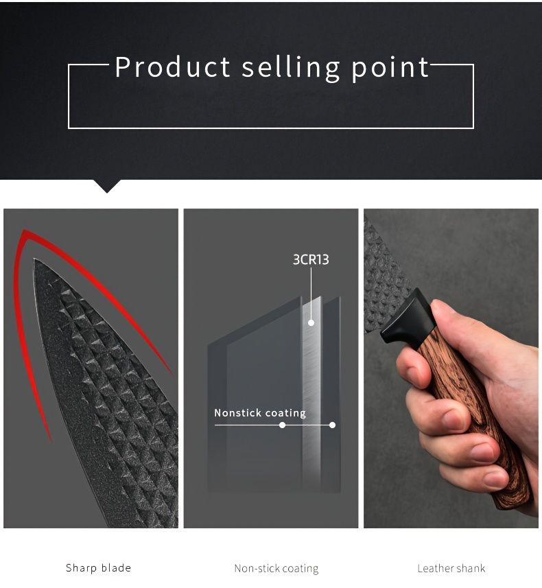 7pcs/6pcs Stainless Steel Kitchen Knife Set- Multi-purpose Knife, Including Watermelon and Fruit Knife, Chicken Bone Scissors- Essential Tools for Home and Restaurant Cooking, Perfect for Kitchen Accessories Gifts, Restaurant Essentials