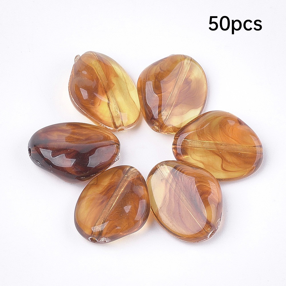 TEMU 50 stuks acrylkralen, zandbruin, 17x13,5x6mm, kralen & kralensets, doe-het-zelf armbanden, knutselbenodigdheden, armbanden maken