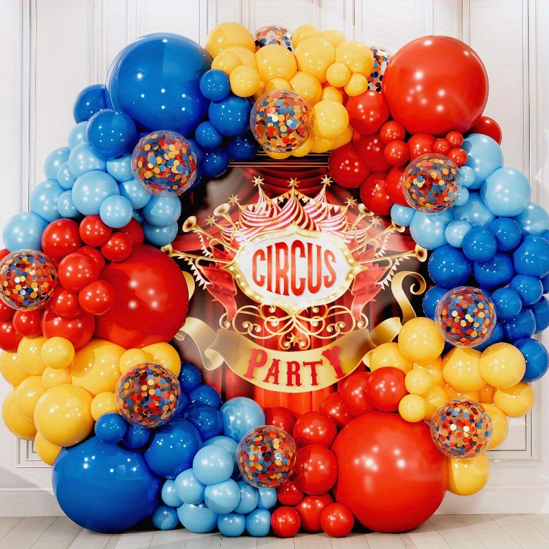 circus balloons arch kit red blue yellow balloons rainbow Temu Chile