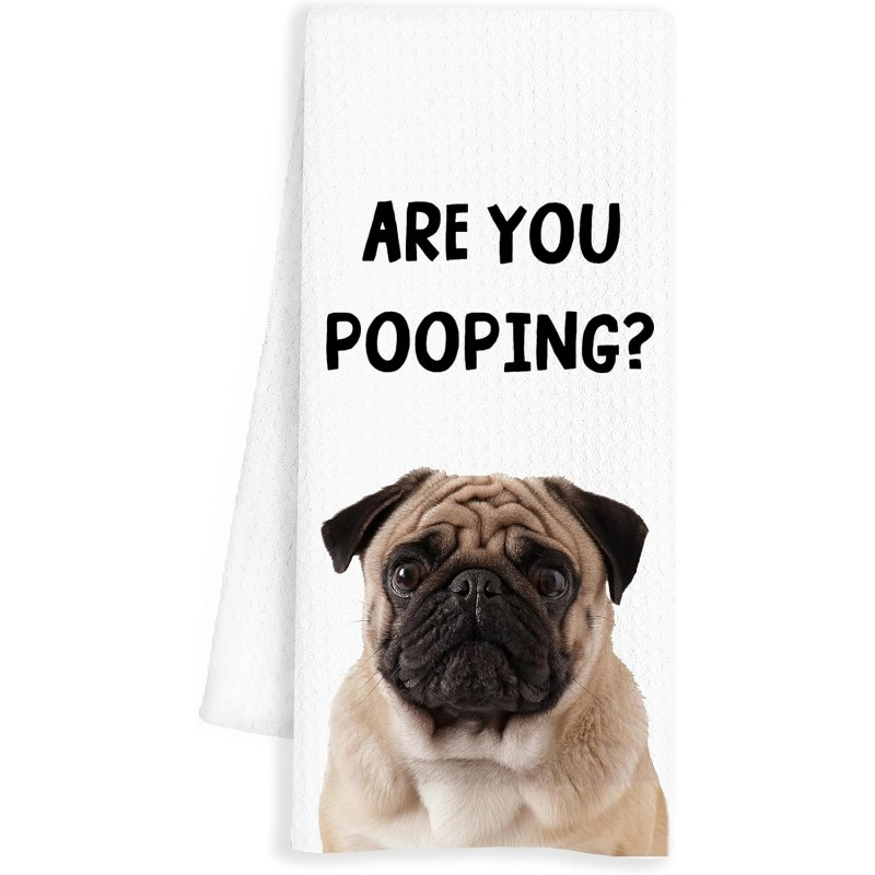 

1pc 18*26inch Funny Pug Towels, Pug Decor, Funny Hand Towels, Funny Pug Decor, Pug Gifts