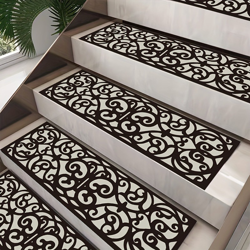 

1pc Black Rubber Non-slip Stair Tread, , Outdoor Mat, Anti-slip Indoor/outdoor Stair Runner Pad