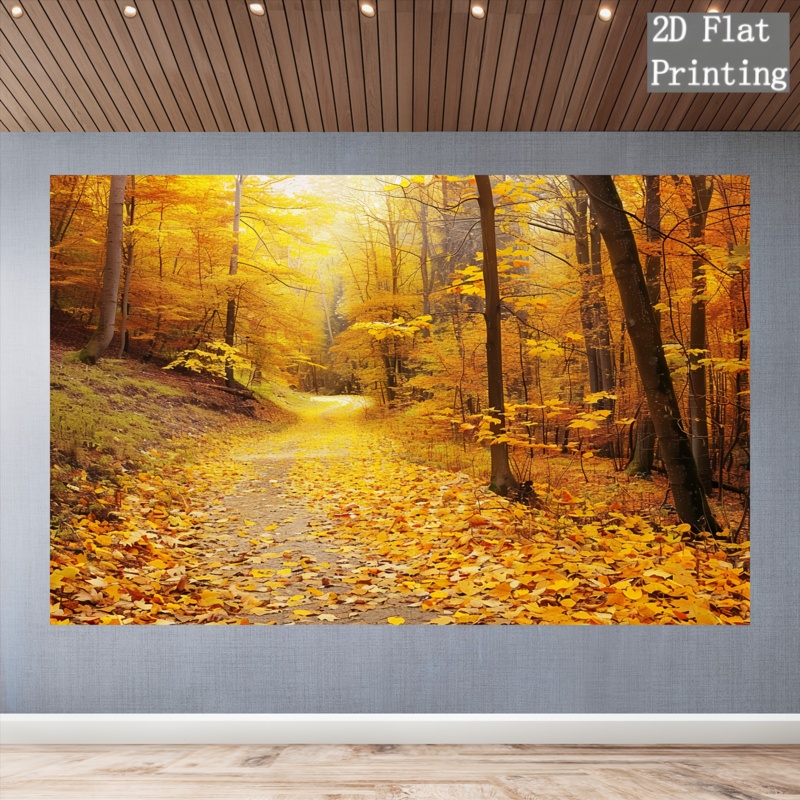 2D Autumnal Forest Photo Backdrop for Thanksgiving Decorations